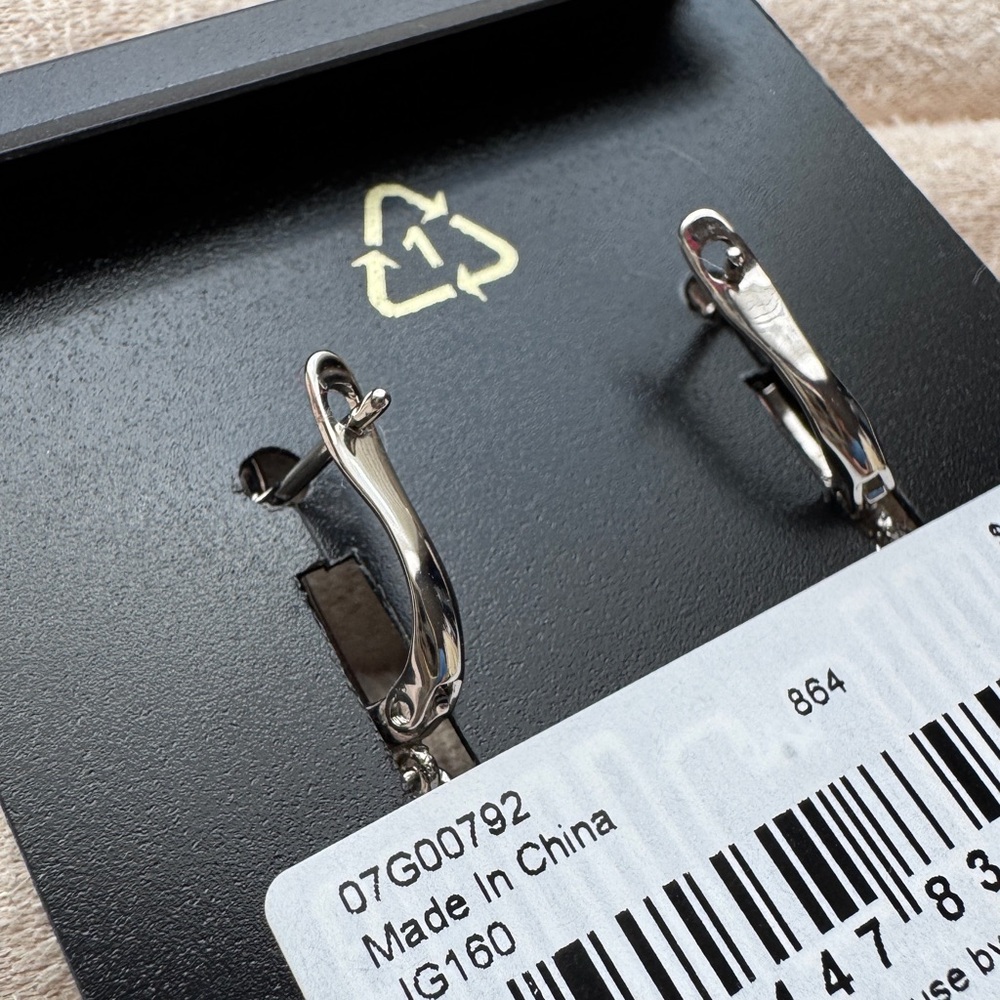 Givenchy Garnet Silver Plated Cubic Zirconia Teardrop Earrings - Picture 3 of 4